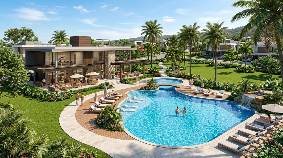 Loteamentos e condomínios — áreas de lazer e lotes em 3D